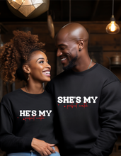 Load image into Gallery viewer, She’s my perfect match premium sweatshirt