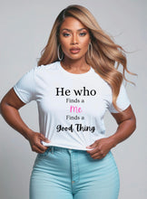 Load image into Gallery viewer, He who finds Premium Tee