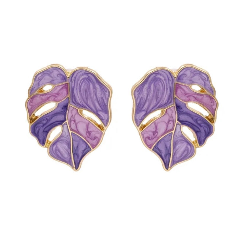 Leaf drop earrings (more colors available)