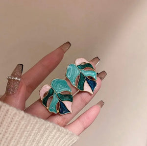 Leaf drop earrings (more colors available)