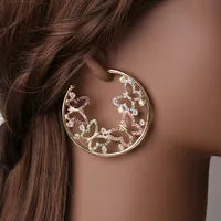 Multi-colored butterfly hoop earrings