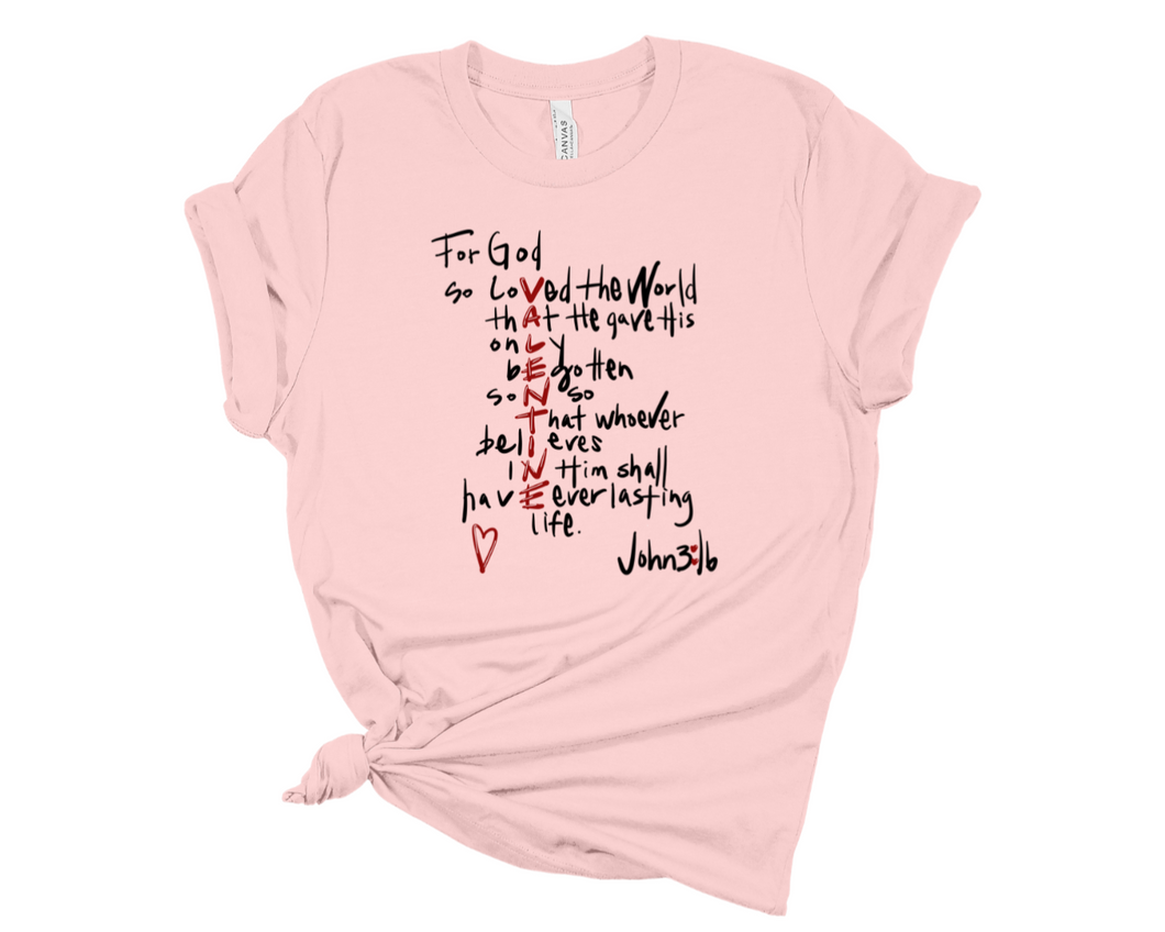 John 3:16 Valentine Premium Tee