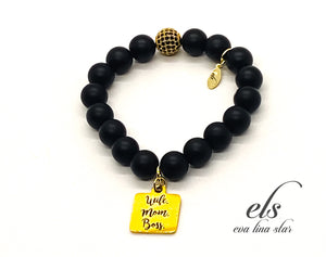 Wife, Mom, Boss Charm Bracelet (More Colors Available)