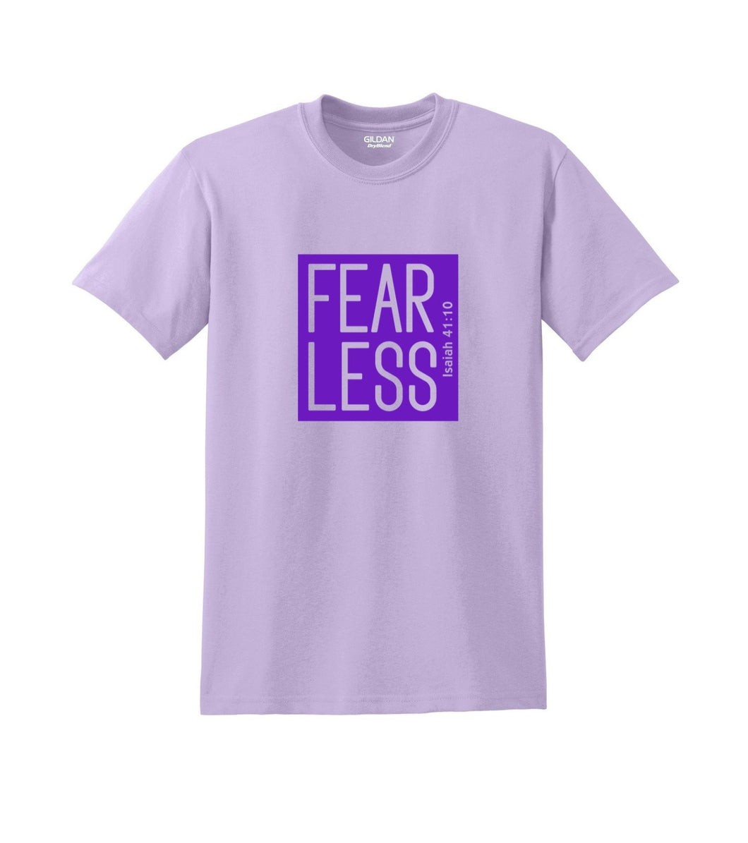 Purple Fear Less Color Block Premium Tee