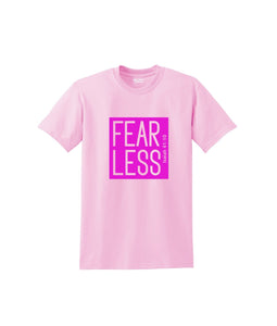 Pink Fear Less Color Block Premium Tee