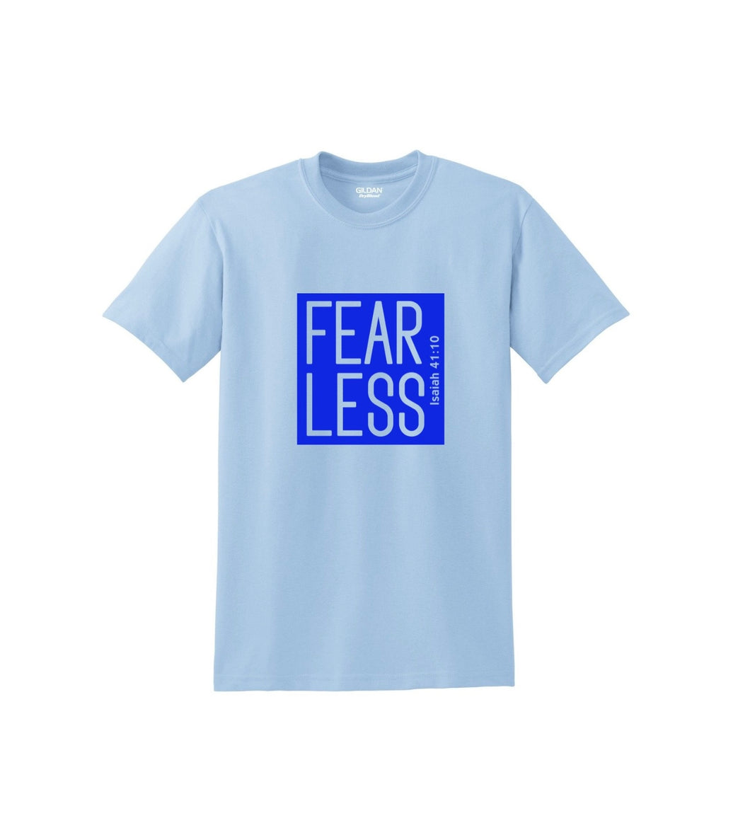 Blue Fear Less Color Block Premium Tee